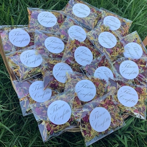 80 coriandoli biodegradabili a forma di rosa per matrimonio, mix di adesivi, fai da te: riempi i sacchetti, petali di rose essiccate di prima qualità e mix di colori