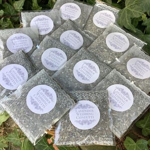 50 coriandoli di lavanda per matrimonio - Lavanda inglese essiccata + bustine premium, scelta di adesivi. 50 sacchetti di coriandoli di lavanda per matrimonio. Biodegradabili