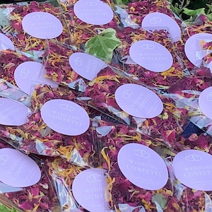 100 sacchetti rosa pallido di petali di rosa rossa essiccati per confetti nuziali - rosa baby biodegradabile - fai da te, riempi i sacchetti