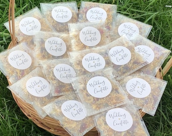 60 packets white luxury Bags Wedding Confetti, 60 Dried biodegradable rose+lemon wedding confetti throws in bags DIY U Fill No one cheaper