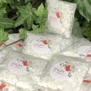 50 sacchetti di coriandoli di neve pla riciclabili fiocchi bianchi neve coriandoli di nozze lancia-adesivo scelta fai da te si riempie. 50 coriandoli di nozze SNOW IN LOVE