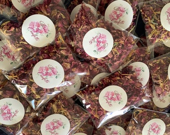 30 biodegradable wedding confetti throws - red rose + blossom - diy you fill bags, no one cheaper