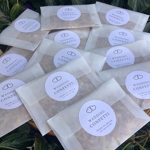 100 pacchetti bianchi di coriandoli per matrimoni - petali di calendula essiccati biodegradabili in sacchetti di velina, tutto ciò che ti serve nel kit - fai da te, riempi i sacchetti