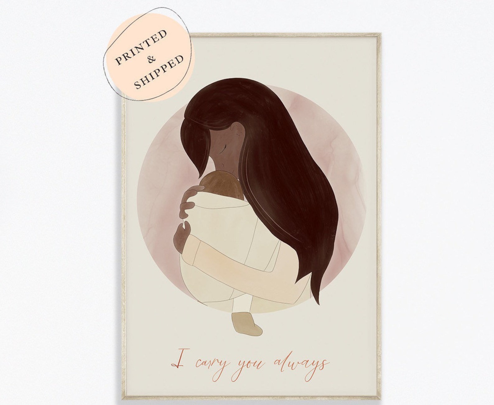 Personalized babywearing quote art print Baby name art Etsy