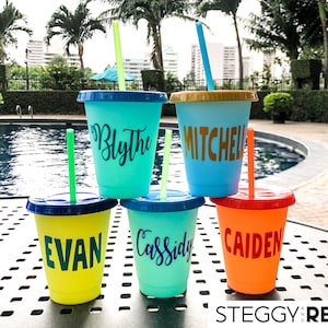 Personalize Color Changing Cups 16oz Personalized gift for goodie bags party favors birthdays school showers holidays image 3