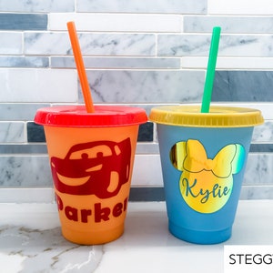 Personalize Color Changing Cups 16oz Personalized gift for goodie bags party favors birthdays school showers holidays image 2