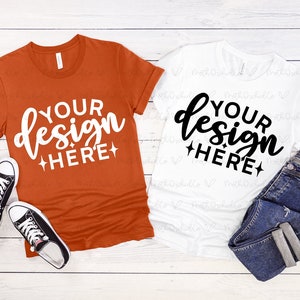 Bella Canvas Multiple Shirt Mockup 3001, Multiple Shirt Mockup, Jesień, Czarny, Koszula Mockup, Płaski układ Mockup, Stylizowany Mockup, Letni Mockup