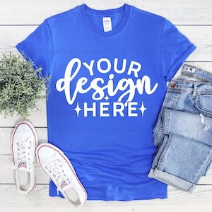 Gildan 64000 Royal Mockup, Gildan 64000, T-Shirt Mock Up, Royal 6400 Mockup, Royal Shirt Mockup, Digitale Mockup, Flat Lay Mockup, Styled Mockup