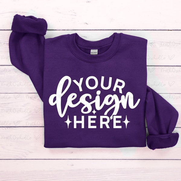 Gildan 18000 Sweatshirt Mockup, Sweatshirt Mockup,Purple Sweatshirt Mockup,Gildan 18000 Purple, Flat Lay Fall Mockup, Boho Sweatshirt Mockup