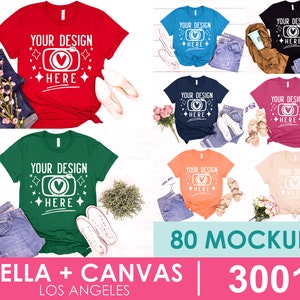 Mega Bundle Bella Canvas 3001,80 High Quality TShirt Mockup,Unisex Tshirt Mockups,Summer Tshirt Mockups,Bella Canvas Bundle,Flat Lay Mockup