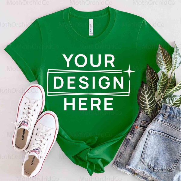 Bella Canvas 3001 Leaf Mockup, Bella Canvas 3001, T-Shirt Mockup, Leaf 3001 Mockup, Leaf Shirt Mockup, Digital Mockup,Flat Lay,Styled Mockup