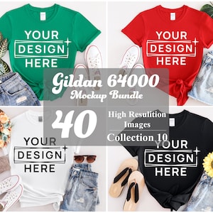 Gildan 64000 Bundle Mockup, Gildan 64000, Gildan Mockup, T-Shirt Mockup, Tee Mockup, Lifestyle Mockup, Modern Mockup, Flat Lay Mockup