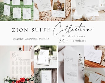 Elegant Wedding Stationery Bundle: Editable Canva Templates (Digital Download)