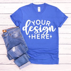 Gildan 64000 Royal Mockup, Gildan 64000, T-Shirt Mock Up, Royal 6400 Mockup, Royal Shirt Mockup, Digitale Mockup, Flat Lay Mockup, Styled Mockup