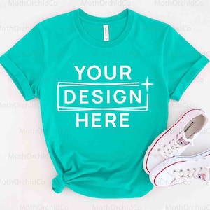 Bella Canvas 3001 Teal T-Shirt Mockup (JPEG Digital Download)