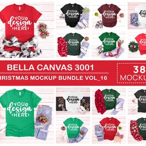 3001 Christmas Mockup Bundle, Christmas Mock Up , Christmas Tshirt Bundle, 3001 Shirt Mockup, Bella Canvas Mockup , 3001 Christmas Mockup