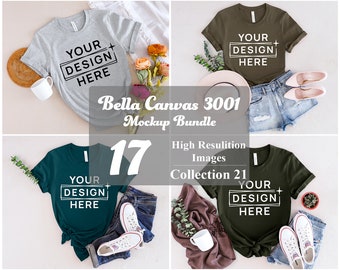 Bella Canvas 3001 Bundle Mockup, Bundle Bella Canvas 3001, Bella Canvas 3001 T-Shirt Mockup, Unisex Tee Mockup, Tee Mockup, Digital Mockup