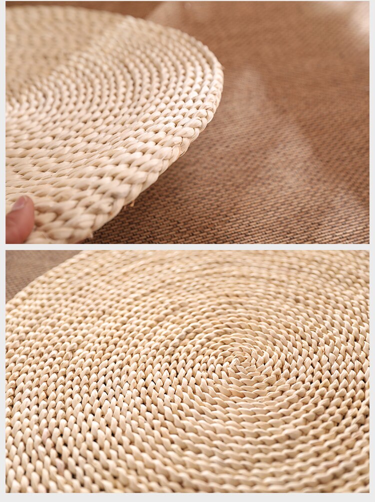 Jute Round Straw Floor Rugs Seat Mat Table Mat I Brown Etsy