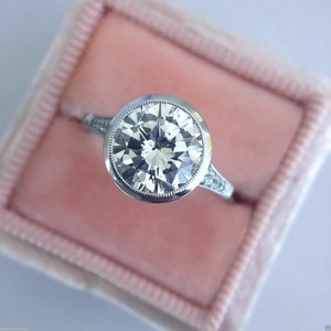 2.30 CT Round Cut Moissanite Engagement Ring 14K White Gold Wedding Ring For Her Bridal Promise Ring For Her Anniversary Ring For Woman