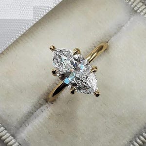 2 CT Marquise Moissanite Engagement Ring 14K Solid Gold Ring Promise Ring Gift for Her Anniversary Ring Solitaire Ring Marquise Wedding Ring