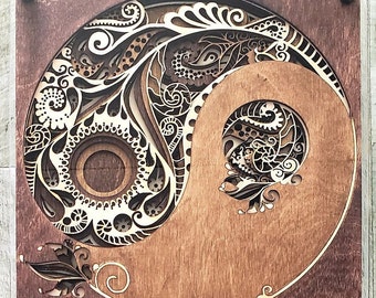 YinYang (Laser 3D Wood Art)