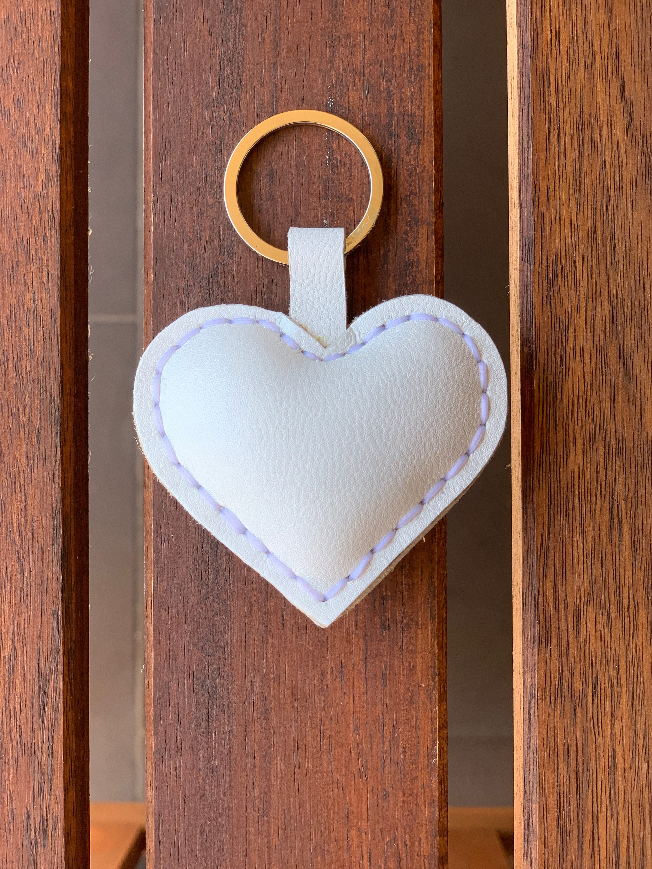 Handmade Leather Heart Keyring / Bag Accessory Lovely Gift Etsy
