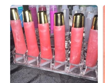 Raspberry Glitter Lip Gloss | Vegan Pink Shimmer Lip Gloss | Handmade Sheer Pink Lip Gloss
