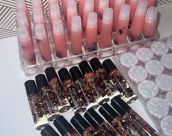 Wholesale hydrating  rose Lip oil , edible lip scrub and lip gloss bundle