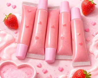 Strawberry Milk Lip Gloss  Hydrating, Glossy & Sweet-Scented Lip Care