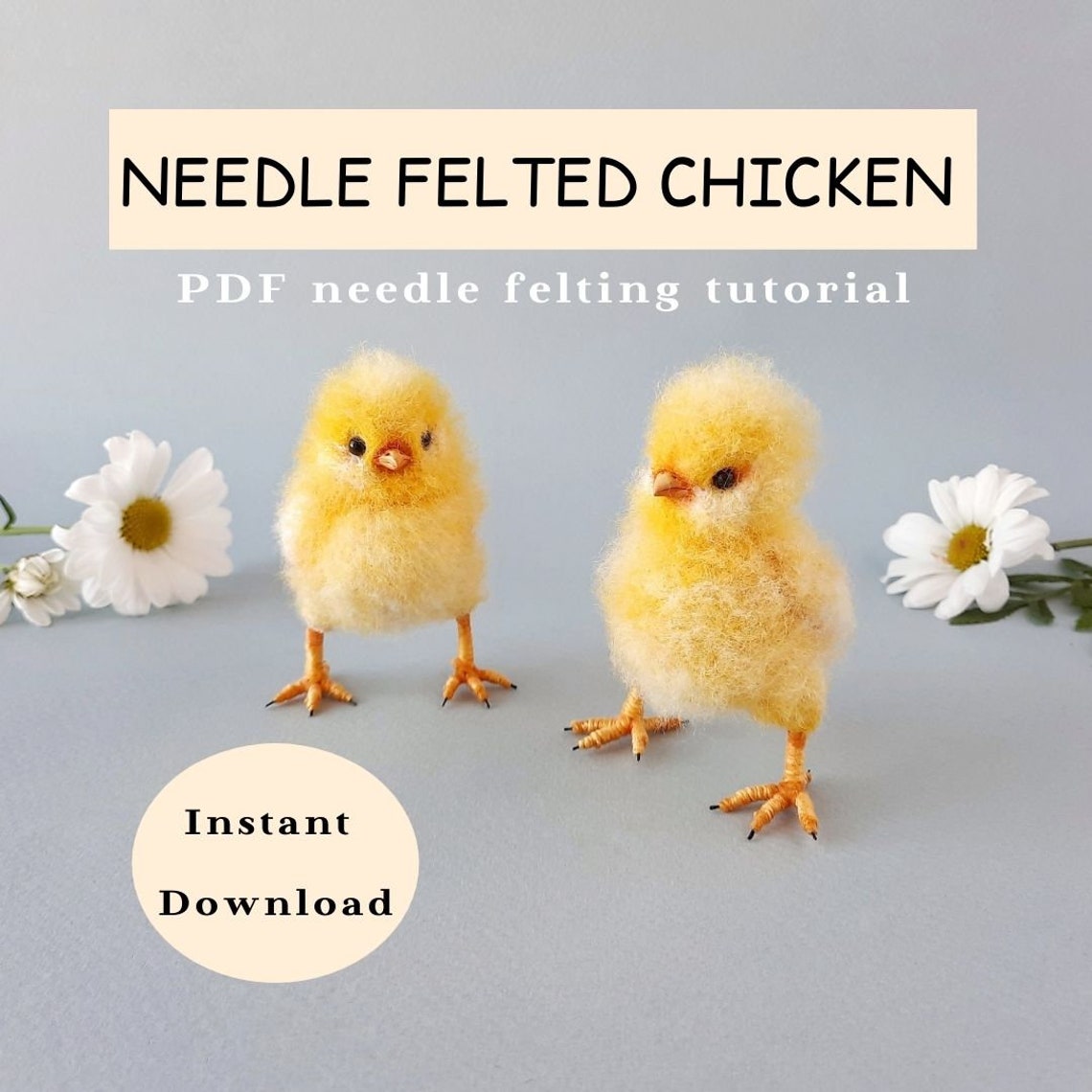 PDF Needle felted tutorial realistic chicken. Beginner Etsy