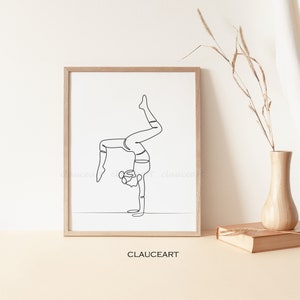 Yoga Art, Yoga Abstract Art, Yoga Poses, Yoga Print, Female Line Art, Minimalist Wall Art, One Line Art, Printable Wall Art