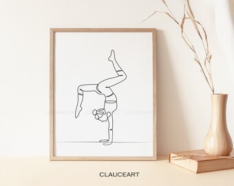 Yoga Art, Yoga Abstract Art, Yoga Poses, Yoga Print, Female Line Art, Minimalist Wall Art, One Line Art, Printable Wall Art