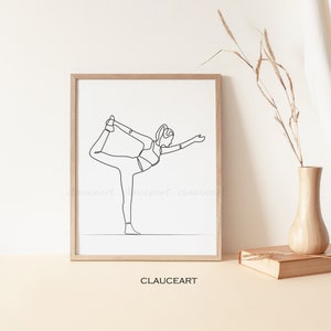 Minimalist Yoga Art, Yoga Wall Décor, Yoga Line Drawing, Yoga Art, Printable Wall Art, Minimalist Wall Art, Line Art, Single Line Drawing