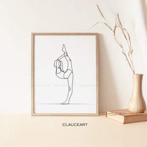 Yoga Wall Art, Yoga Poses, Yoga Art, Yoga Abstract Art, Minimalist Wall Art, Printable Wall Art, One Line Drawing