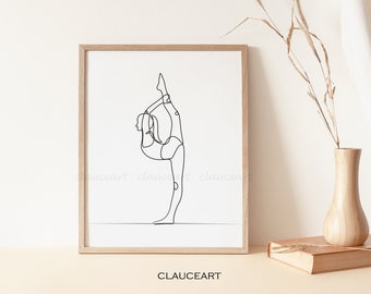 Yoga Wall Art, Yoga Poses, Yoga Art, Yoga Abstract Art, Minimalist Wall Art, Printable Wall Art, One Line Drawing
