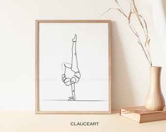 Yoga One Line Art, Yoga Art, Yoga Poses, Yoga Abstract Art, Minimalist Wall Art, Printable Wall Art, One Line Drawing