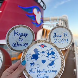 Disney Cruise Door Magnet - Anniversary, Engagement, OR Honeymoon with name and date customization