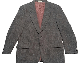 Vintage Tweed Jacket | Mens 1970s Wm. H. Leishman Harris Tweed Blazer Size Large
