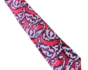 Vintage Alpi Cocosy Tie | Abstract Pattern, Metal Leaf Detail