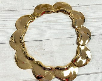 1980s Vintage Gold Metal Collar