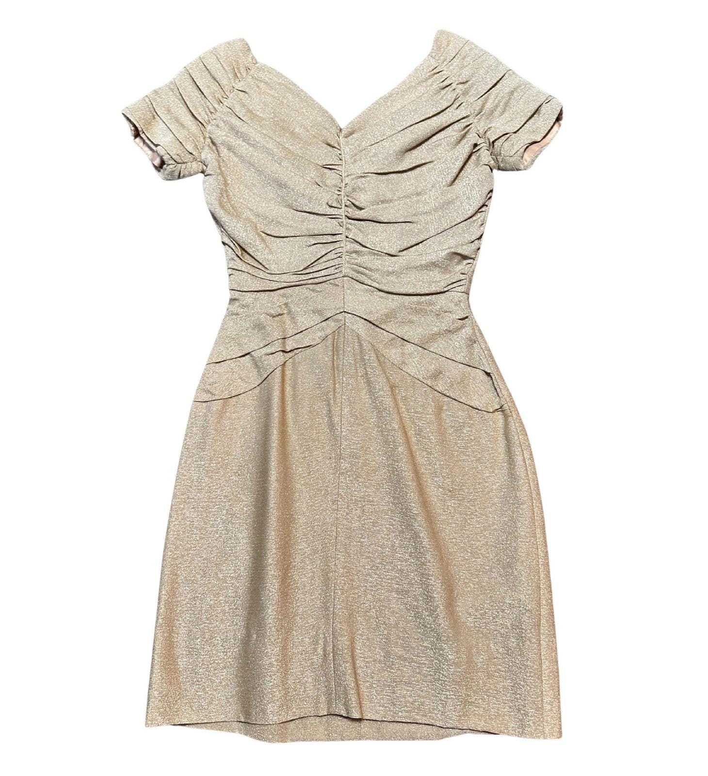 60s Gold Dress - Etsy