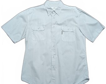 Camicia vintage da uomo Armani Jeans anni '90, grigia a maniche corte, taglia XL