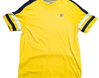 Camiseta Fila retro / Camiseta Fila amarilla vintage talla grande / Casual