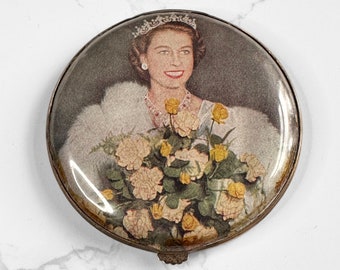 Rare 1950s Vintage Queen's Coronation Gwenda Powder Compact COLLECTABLE