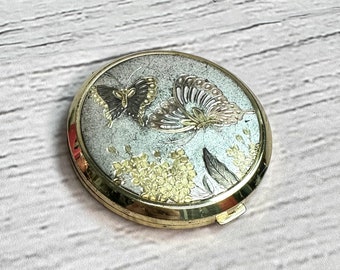 Vintage Gold & Silver Butterfly Compact