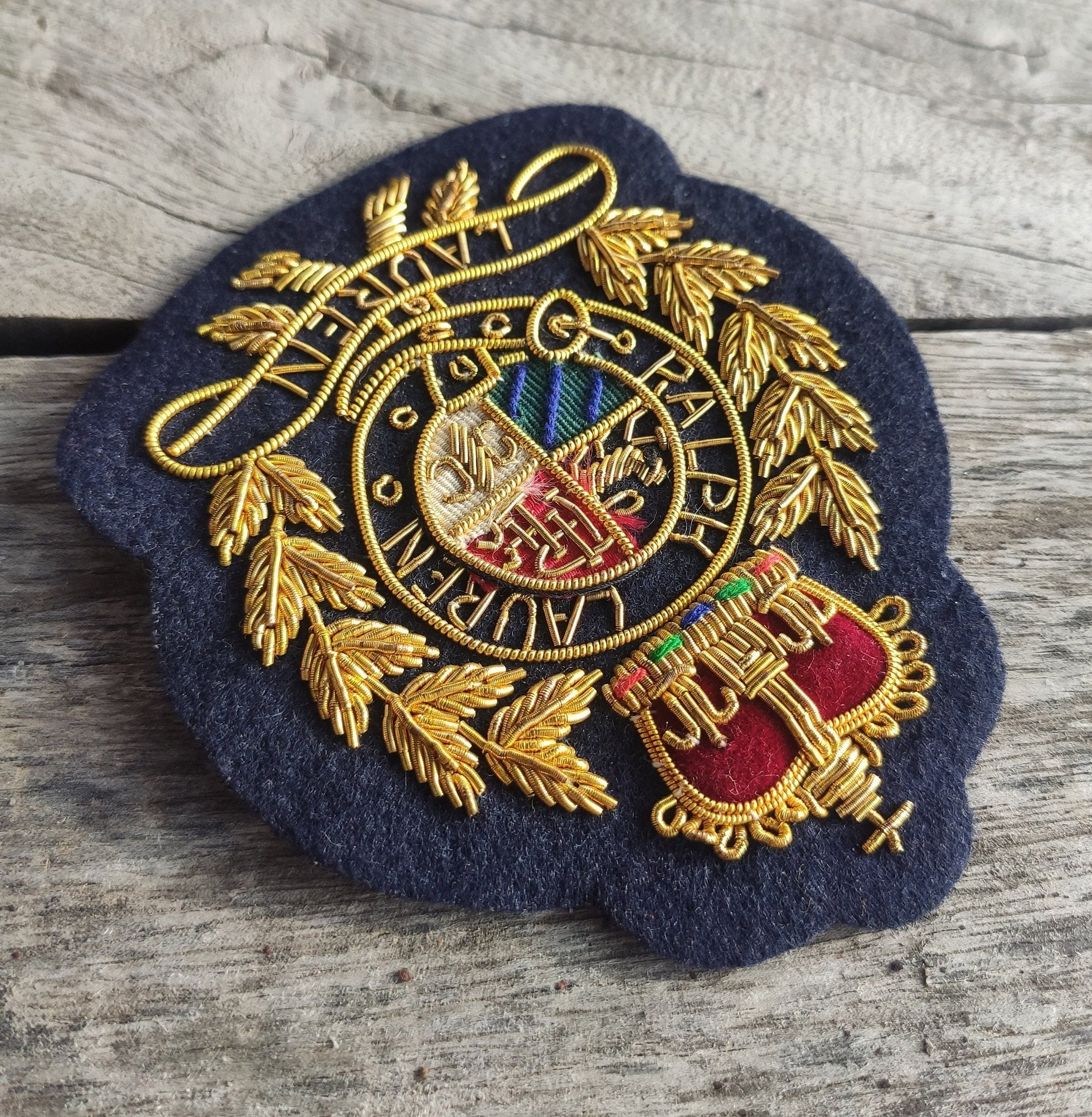 Handmade Embroidered Blazer Badge/Patch sewn on Navy Blue Etsy