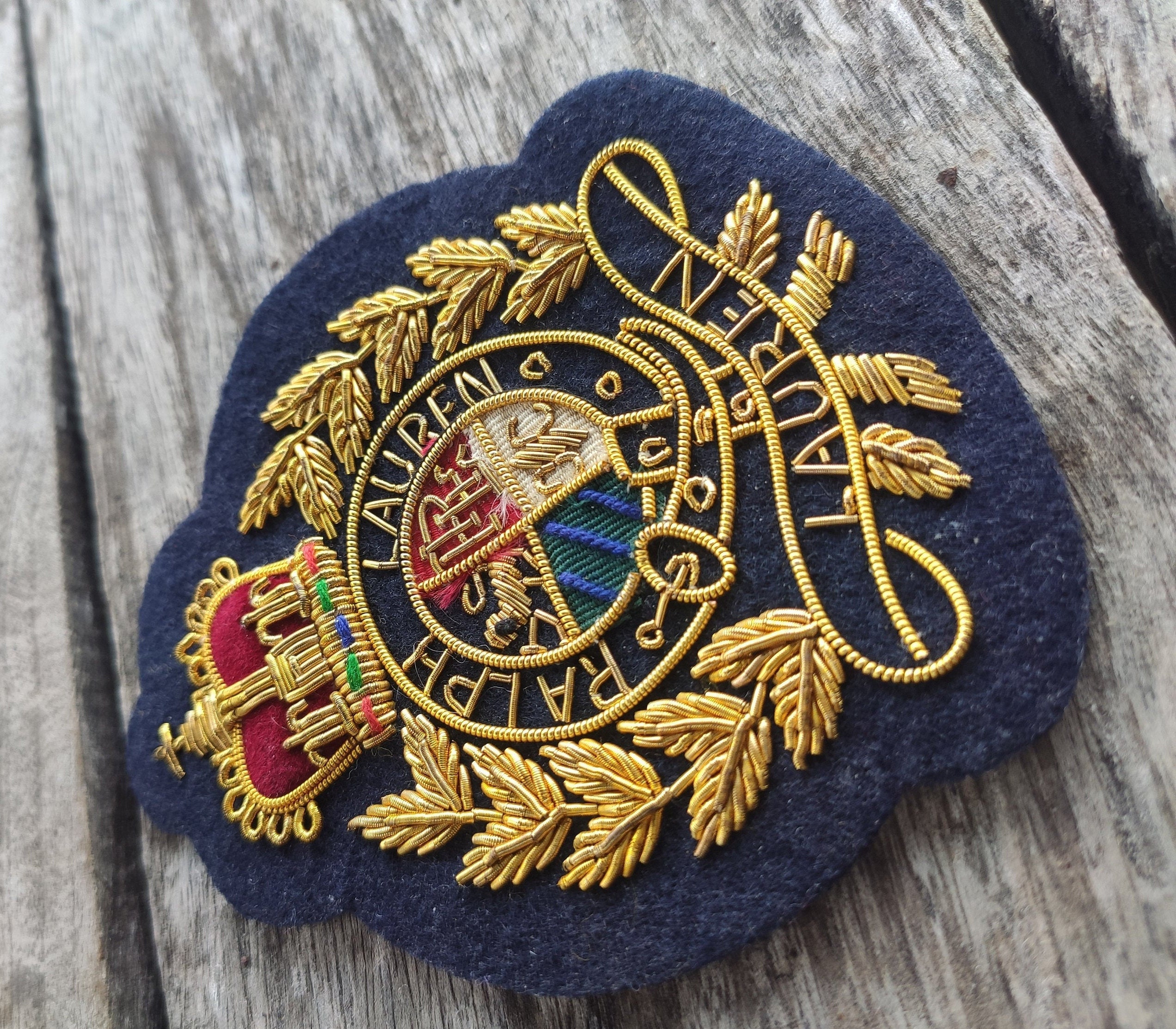 Handmade Embroidered Blazer Badge/Patch sewn on Navy Blue Etsy