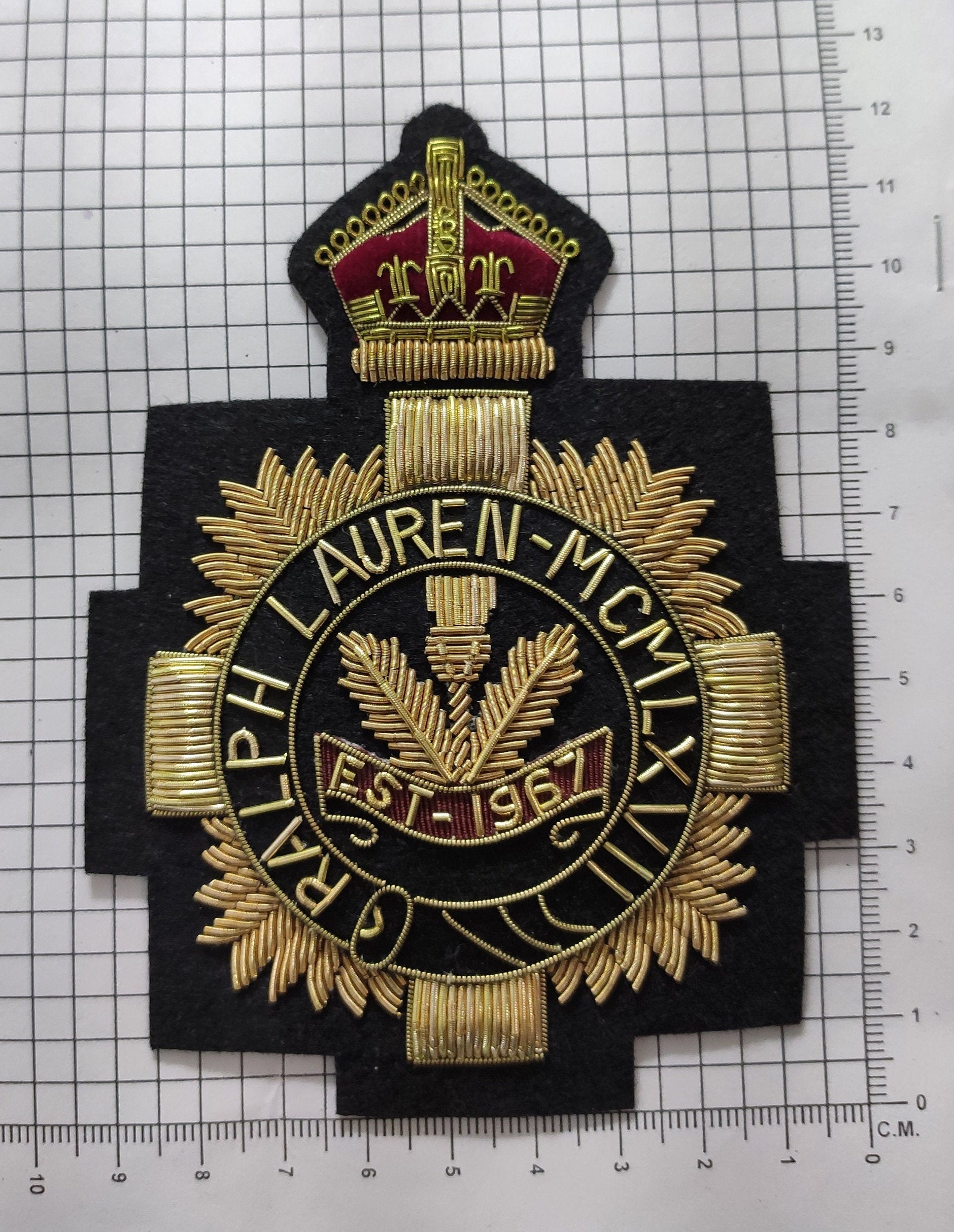 RALPH LAUREN Hand Embroidered Patch/Badge Completely Sewn on | Etsy