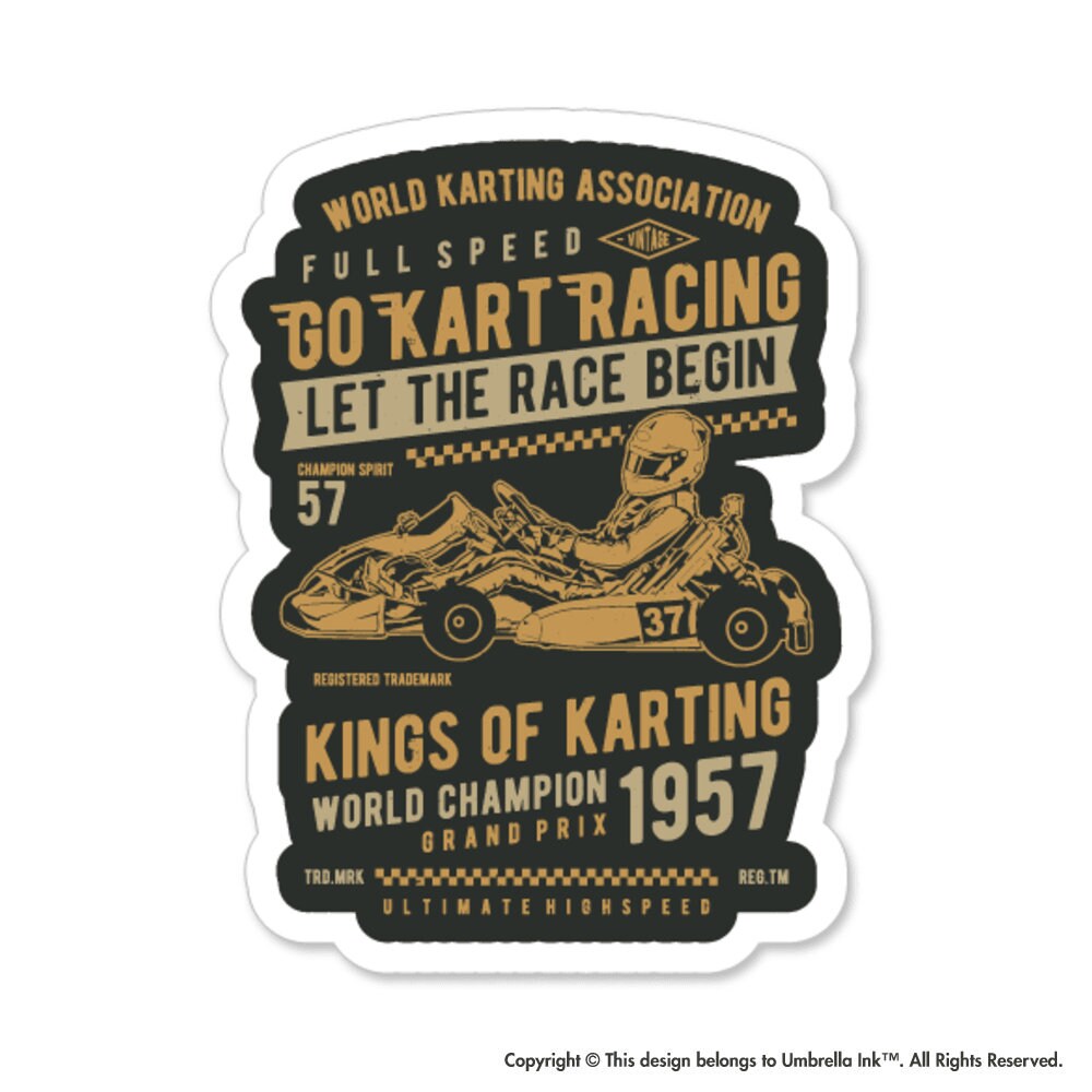 Go Kart Racing Vintage Sticker Bumper 70s 80s 1980s Decals Car Etsy