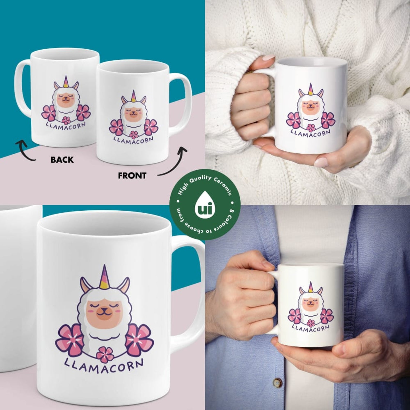 Llama Unicornio Divertido Mug Office regalos café para él
